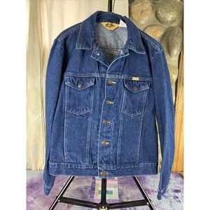 VTG Rustler Denim Jean Jacket Size Youth Kid’s Medium Button Down Made in USA